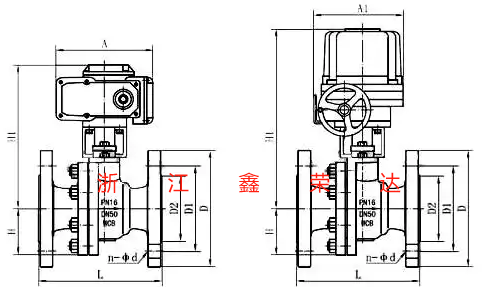 Q941F电动球阀结构图